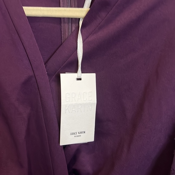 NWT Grace Karin 2XL purple pencil work dress - Picture 3 of 4